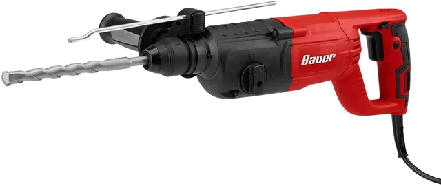 Rotomartillo eléctrico Bauer SDS-Plus rojo y negro con broca para concreto
